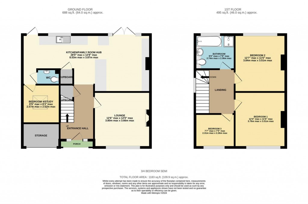 Floorplans For Elmwood Way, Clarke Estate, BASINGSTOKE