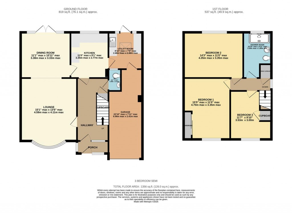 Floorplans For Byfleet Avenue, Old Basing, Basingstoke