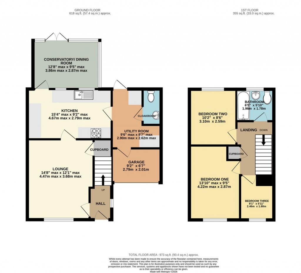 Floorplans For Renown Way, Chineham, Basingstoke