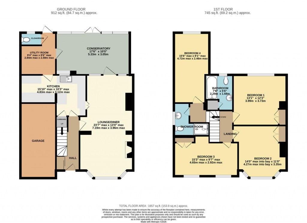 Floorplans For Cumberland Avenue, Basingstoke