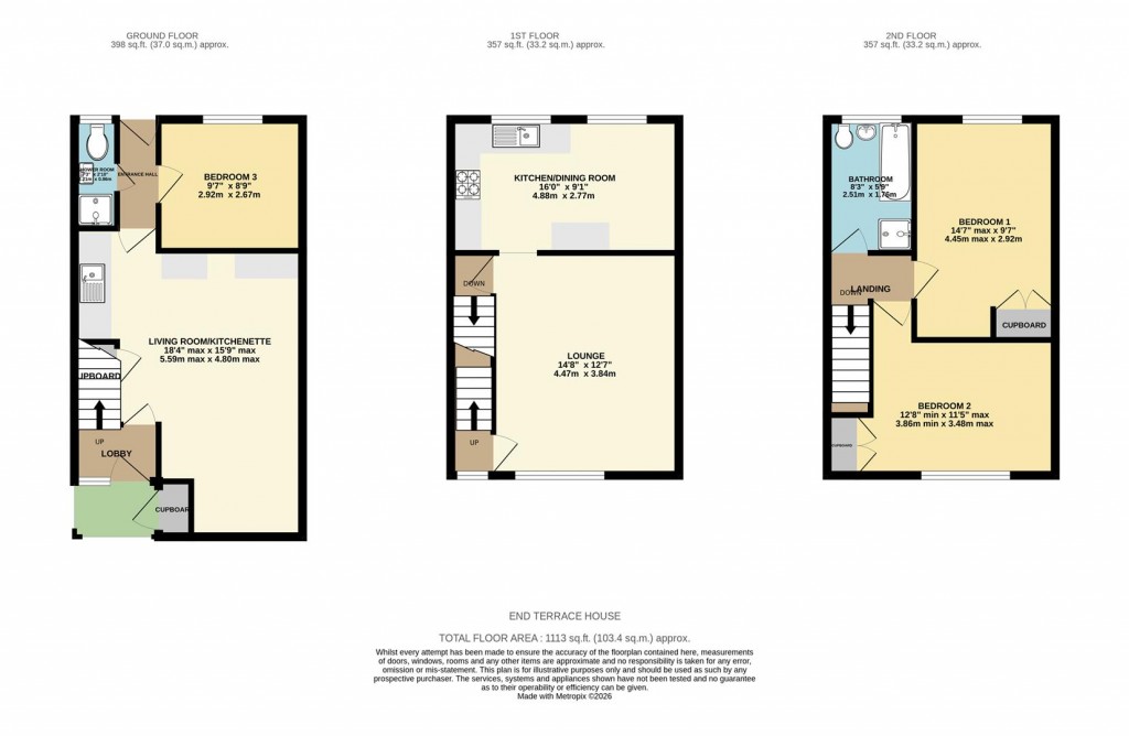 Floorplans For Selby Walk, Popley, Basingstoke